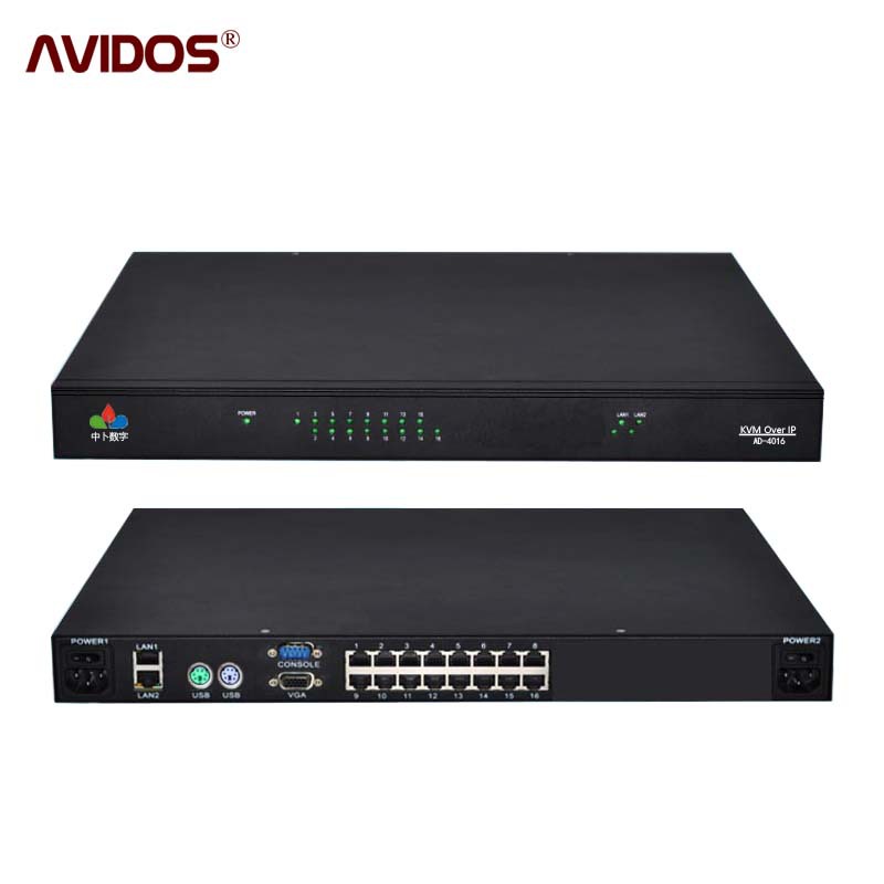 IP远程KVM切换器4远程IP用户+1本地用户16口切换集中管控数字KVM图1