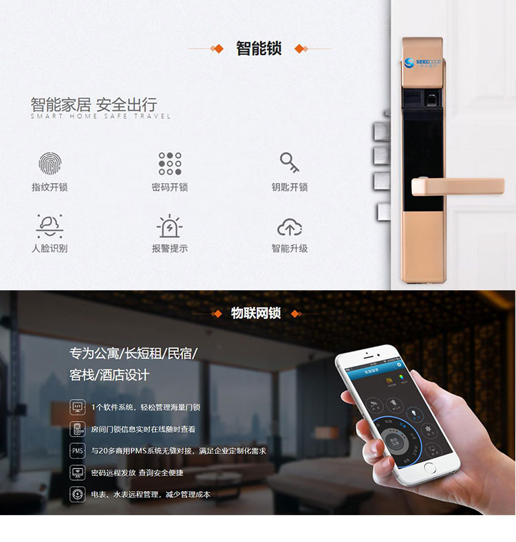 智能锁指纹锁厂家防盗门防盗锁具密码门锁电子锁图3