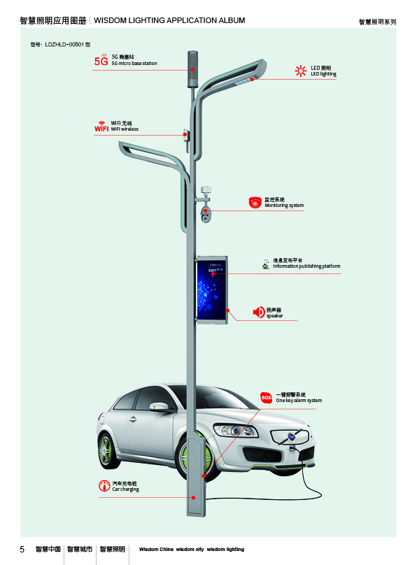 厂商供应 LED城市亮化照明灯具 智慧路灯 道路多功能智慧城市路灯 智慧路灯价格及批发图2