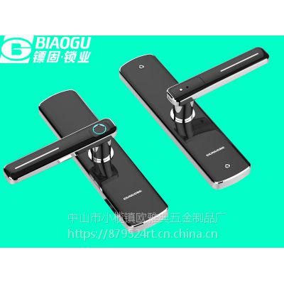 镖固锁业诚招代理商房门指纹锁密码锁卧室门锁智能家居小锁金色黑色锁执手锁H-F002图2