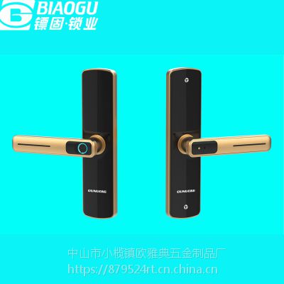 镖固锁业诚招代理商房门指纹锁密码锁卧室门锁智能家居小锁金色黑色锁执手锁H-F002图3