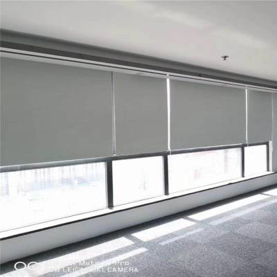 电动阳光面料卷帘成品 智能家居摇控wifi控制窗帘成品***图1