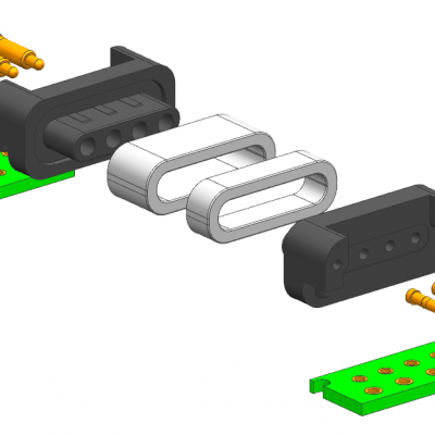 4pin TWS智能蓝牙耳机单头 弹簧针 安防设备SMD 定制磁铁连接器图3