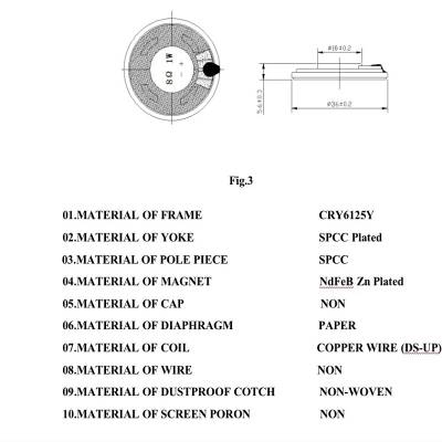 声畅SC36MM圆形唛啦喇叭8欧1W安防智能门锁用小喇叭扬声器厂家图3