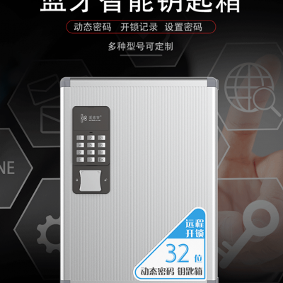 智能 汽车钥匙管理箱 动态密码 钥匙盒 钥匙柜 壁挂式中介房产手机App开锁 32位智能钥匙箱+钥匙