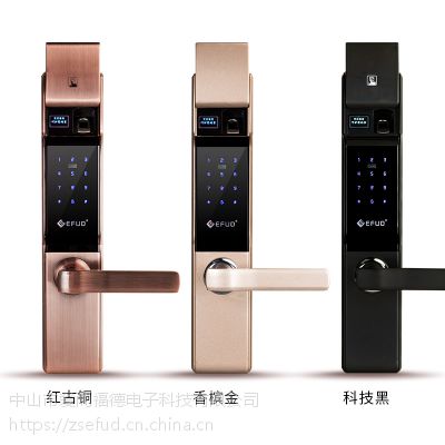 中山爱而福德 电子智能锁 网络指纹锁 防盗报警锁 公寓小区智能锁 防盗门锁 天地锁图1