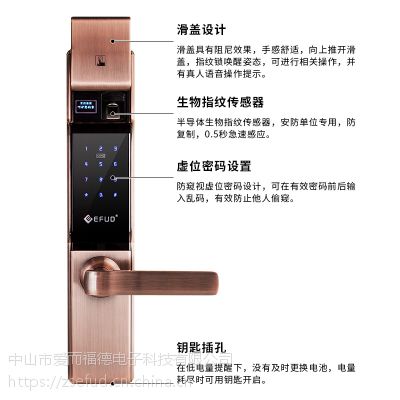 中山爱而福德 电子智能锁 网络指纹锁 防盗报警锁 公寓小区智能锁 防盗门锁 天地锁图2