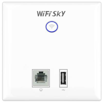 WIFISKY A310无线AP面板全屋WiFi网络面板智能组网POE供电插座嵌入式路由器AC一体供