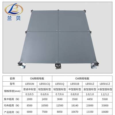 全钢OA网络活动地板 智能办公楼 办公室地板OA线槽地板兰贝品牌图3