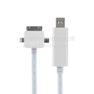 供应中国移动通信/中国联通/智能手机专卖店 发光线 三合一发光线 苹果发光数据线 EL冷光线流光线追光线图3