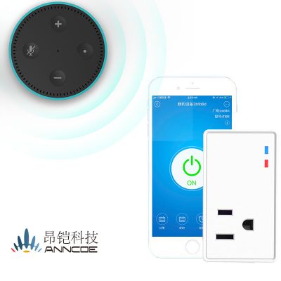 昂铠智能wifi插座Alexa语音智能插座 手机定时开关wifi插座 远程控制智能家居插座