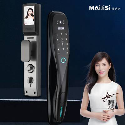 麦咭斯智能家居指纹锁不锈钢密码锁猫眼智能锁别墅智能锁小区密码锁厂图1