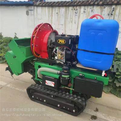 宏泰 ***高配置履带式开沟机 农业智能遥控履带施肥机 多功能果园施肥除草开沟机价格图2