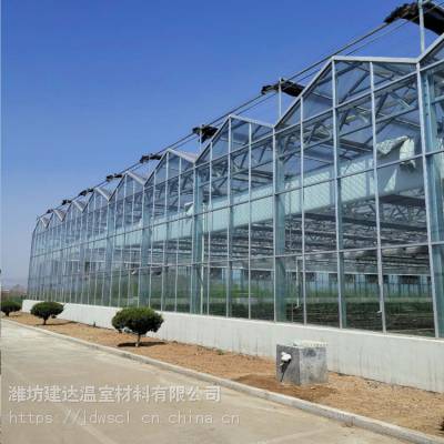 建达JD 智能玻璃蔬菜大棚 现代化农业大棚 玻璃大棚骨架厂家