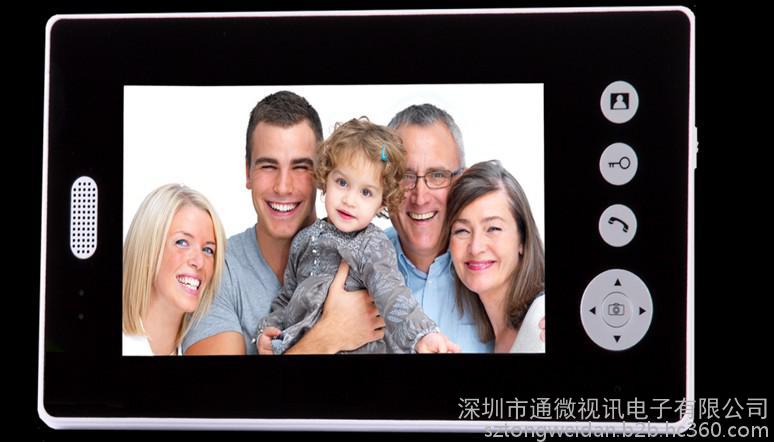 **7寸TFT别墅无线可视对讲门铃 数字高清显示  智能安防 方便实用  **  监视/**  夜视  多户型图1