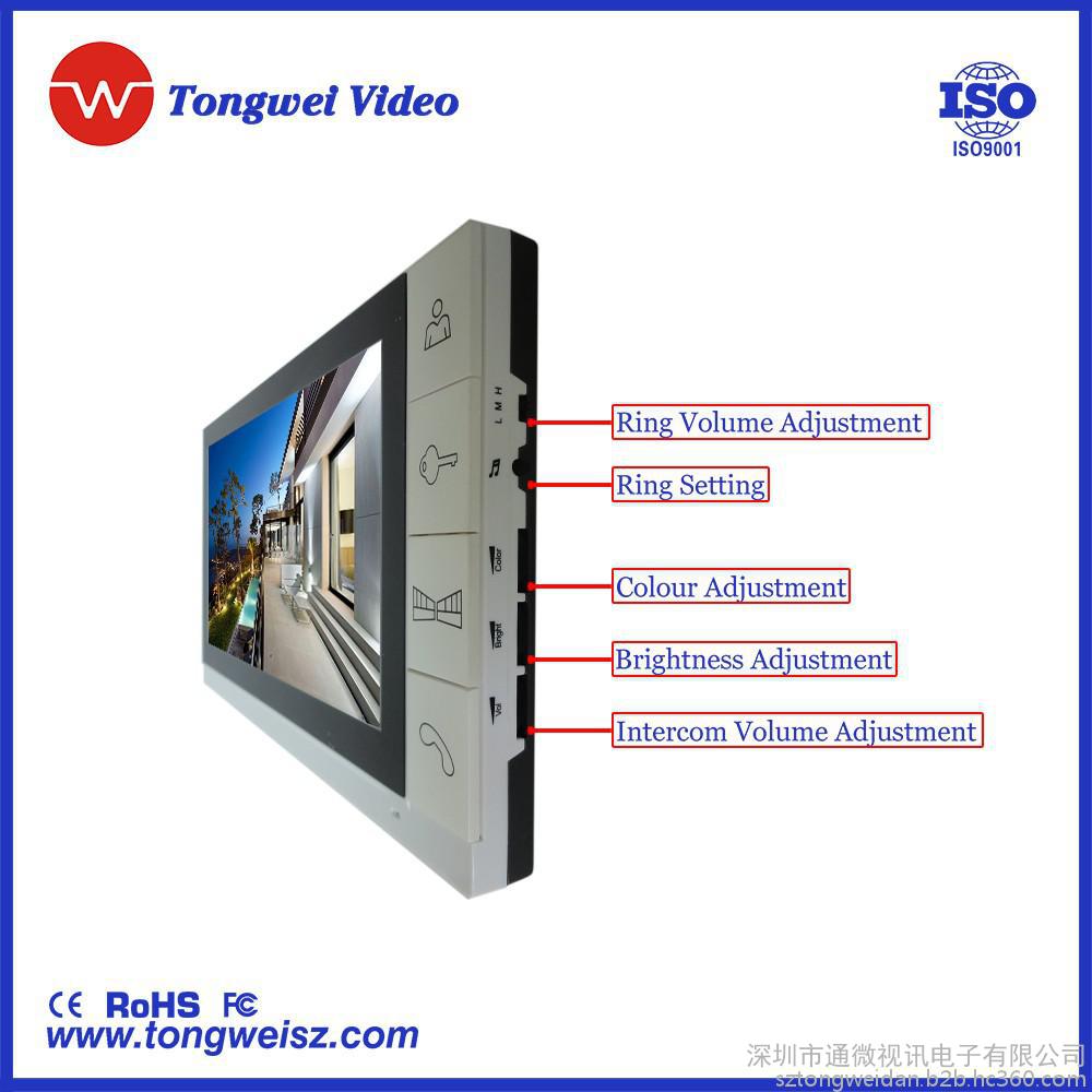 别墅可视对讲门铃安防设备带SD卡  彩色高清显示  智能楼宇安防  **  监视/**  可录制和拍照 实时监控图1