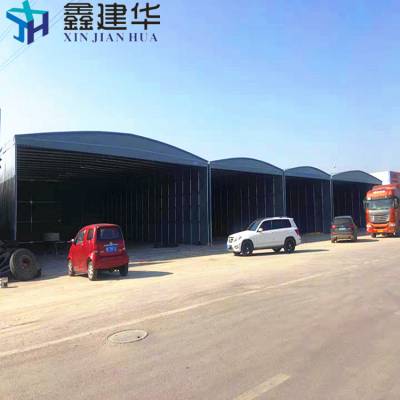 唐山丰南环保伸缩移动雨篷-大排档推拉雨棚本地有做吗图1