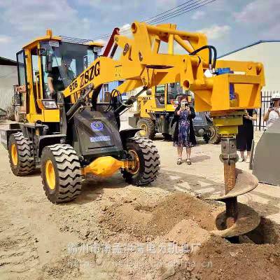 大同市通信电杆打坑机 生产电线杆钻眼机厂家 打坑机铲车改装,铲车上的钻孔机 洪涛图3