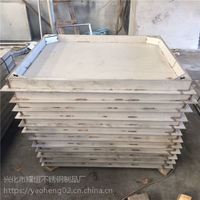 耀恒 定制电力通信304不锈钢包边隐形方井盖窨井800*800*80底板4mm图1