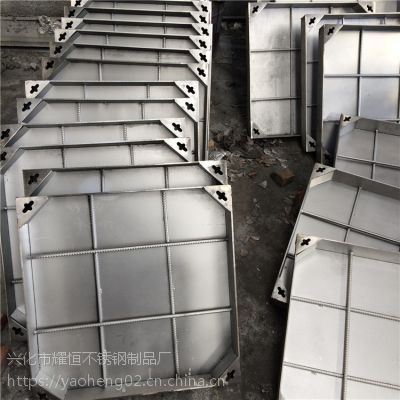 耀恒 定制电力通信304不锈钢包边隐形方井盖窨井800*800*80底板4mm图3