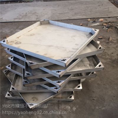 耀恒 定制电力通信304不锈钢包边隐形方井盖窨井800*800*80底板4mm图2