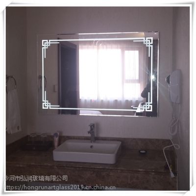 ***防水浴室镜 智能防雾镜 环保节能LED灯镜弘润***定制批发图2