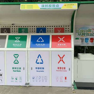 厂家订制垃圾收集亭 垃圾分类回收亭 智能垃圾分类亭 环保型垃圾分类亭 垃圾分类站 小区垃圾分类亭图1