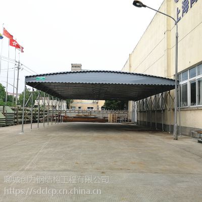 潍坊推拉蓬,电动伸缩蓬大型伸缩雨蓬 布遮雨帐篷工业仓储篷手动推拉蓬图2