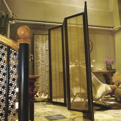 酒店酒吧复古工业风百搭屏风折叠玄关遮挡镂空轻奢折图1