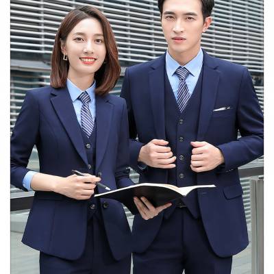 工厂职业装订制毛涤西装4S店售前银行售楼通信行业西服图1