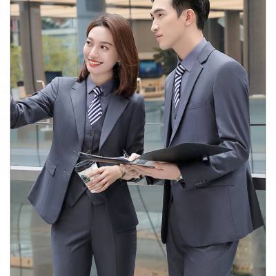 工厂职业装订制毛涤西装4S店售前银行售楼通信行业西服图2