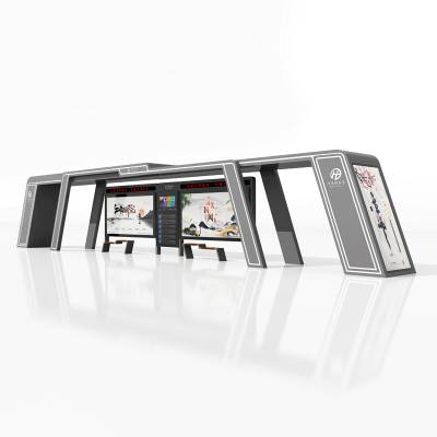 定制候车亭厂家仿古不锈钢电子站牌智能公交站台复古招呼站候车厅图1