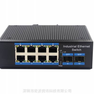 天网工程用交换机 智能传输用交换机 工业交换机 5G新基建用2光8电工业级交换机图3
