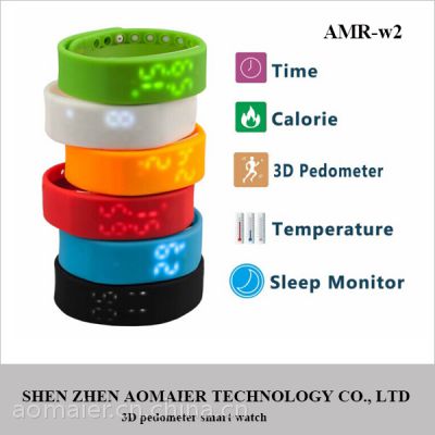批发***多功能3D计步器智能手环 智能穿戴 W2 运动手环