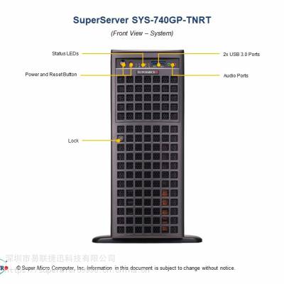 超微SYS-740GP-TNRT 4卡PCI-E 4.0 GPU服务器 人工智能 LGA 4189图2