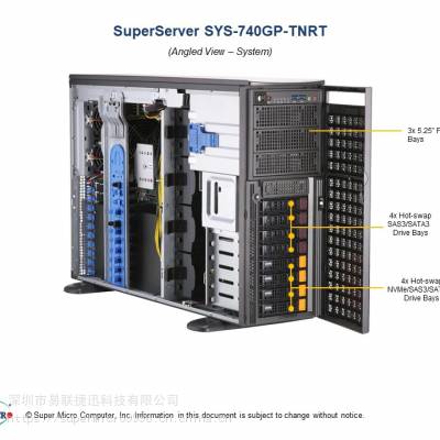 超微SYS-740GP-TNRT 4卡PCI-E 4.0 GPU服务器 人工智能 LGA 4189