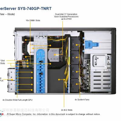 超微SYS-740GP-TNRT 4卡PCI-E 4.0 GPU服务器 人工智能 LGA 4189图3