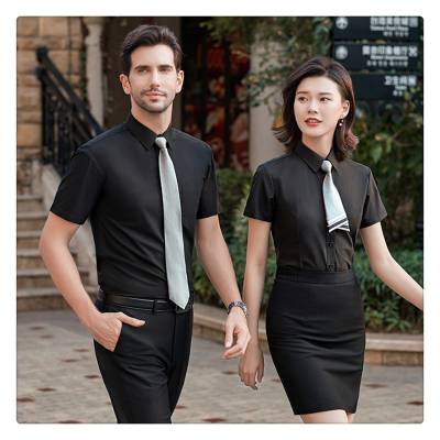 商务衬衫订做衬衣夏季男女同款通信银行保险行业职业工装图1
