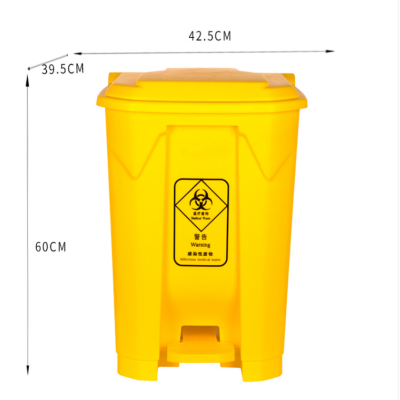 50L医疗垃圾桶医用废物处置中心周转箱脚踏加厚设计图3