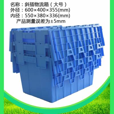 加厚塑料斜插式物流箱 周转箱运输胶箱 超市医疗配送箱图1