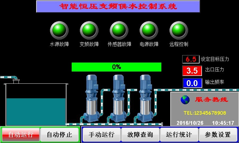 7寸人机界面智能无负压恒压供水控制器，以太网通讯，网络通讯，3种运行模式，4种供水模式图2
