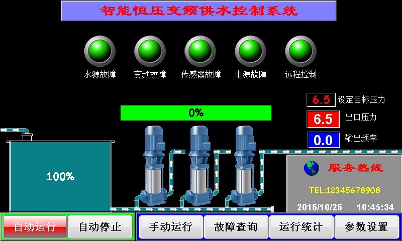 7寸人机界面智能无负压恒压供水控制器，以太网通讯，网络通讯，3种运行模式，4种供水模式图3