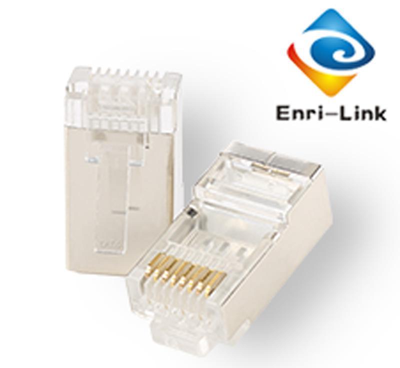 恩瑞智能 六类屏蔽水晶头镀金CAT6千兆网络水晶头RJ45网线水晶头图2