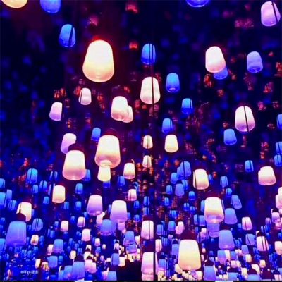 七彩渐变森林LED变色呼吸灯吊灯智能人体感应装饰餐厅酒店氛围户外亮化图1