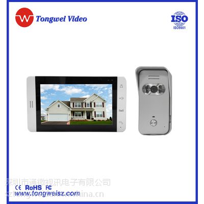 彩色高清可视门铃 ***智能触摸按键7寸高清显示屏 带录制拍照门铃图1