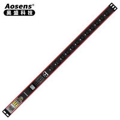 Aosens奥盛32A 12位智能PDU电源插座RS485串口MODBUS协议C13 APS1205