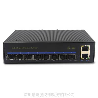 城市地下廊道信息传输用交换机 宽温导轨式工业级8光2电 SFP千兆交换机图1
