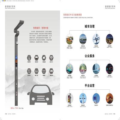 芯鹏达40W智慧路灯城市道路多功能一体化灯杆小区安防照明XPD-ZH25图2
