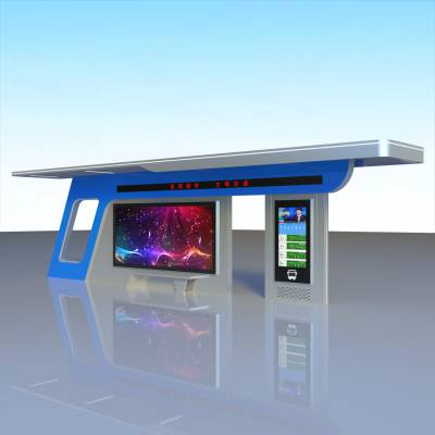 城市抗风化不锈钢智慧电子公交站台批发图3