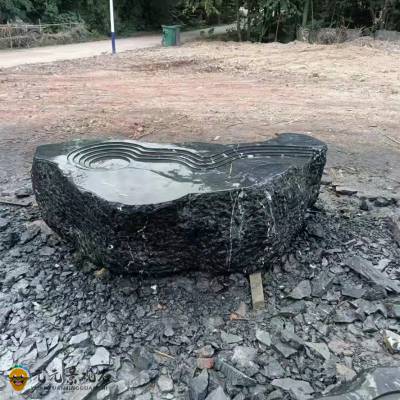 黑山石异型定做厂家 梅州黑山石景观石 城市美化造景石图片图2